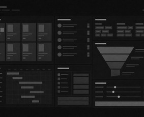 Leadų surinkimo ir kvalifikavimo skydelio UX/UI koncepcija. Rodomos formos, kontaktų atranka, užklausų būsenos ir konversijų analizė.