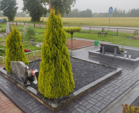 Kapo dekoravimas akmenėliais - Kapaviečių tvarkymas, trinkelių klojimas ir bortų įrengimas - 3