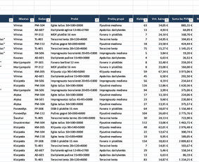 Excel/google Sheets: automatizavimas, ataskaitos, analizė / Matas / Darbų pavyzdys ID 4485776