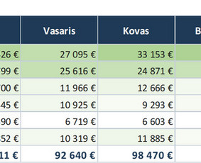 Verslo įrankiai ir automatizavimas: Vvs, ataskaitos, Excel / Matas / Darbų pavyzdys ID 4485800
