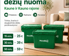 Kitos įvairios paslaugos - Tvirtų plastikinių dėžių nuoma kraustymui Movebox - 1