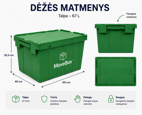 Kitos įvairios paslaugos - Tvirtų plastikinių dėžių nuoma kraustymui Movebox - 3