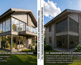 Langų tamsinimas (pastatui) - Langų klijavimas &scaron;ilumą atspindinčia plėvele - 1