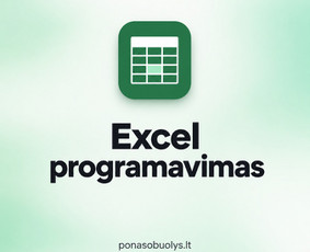 Microsoft Office Excel programavimas - Verslo procesų skaitmenizavimas ir individualios sistemos - 1