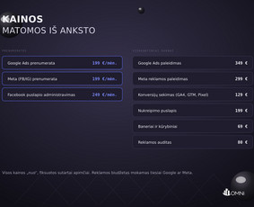 Reklamos paslaugos - Google ir Facebook reklama - prenumerata nuo 199 &euro;/mėn. - 2