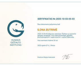 Psichologo konsultacija - Ilona Butrimė individuali ir grupinė psichoterapija, mokymai - 2