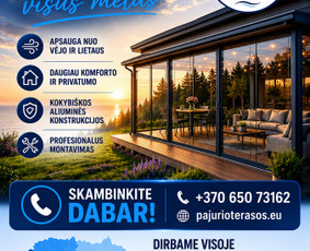 Statybos, apdaila - Terasų stiklinimas ir aliuminio konstrukcijos - Žemaitija - 2