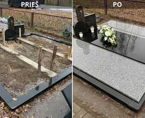 Granito plok&scaron;tės kapams, dengimas - Kapaviečių įrengimo darbai - 4