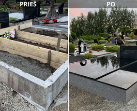 Granito plok&scaron;tės kapams, dengimas - Kapaviečių įrengimo darbai - 2