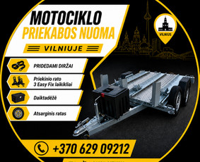 Priekabų nuoma - Motociklų priekabos nuoma Temared Moto3 Premium lingine - 1
