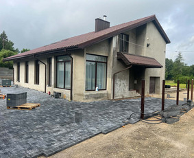 Drenažo įrengimas - Trinkeliu klojimo darbai,tvoru,pamatu betonavimas - 1