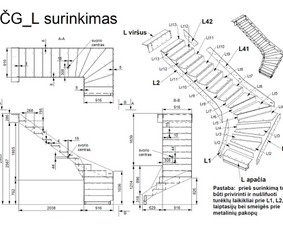 Laiptų Projektavimas  Matavimai  Gamybiniai Brėžiniai / Paulius Navickas / Darbų pavyzdys ID 4508309