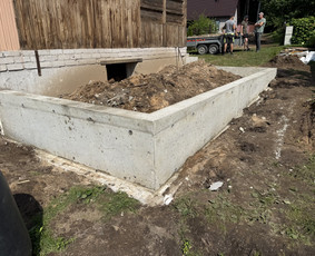 Statybos darbai - Pamatų įrengimas, atraminės sienelės, mūro darbai. - 2