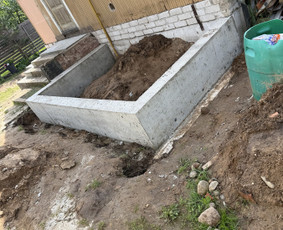 Statybos darbai - Pamatų įrengimas, atraminės sienelės, mūro darbai. - 1