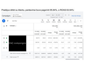 Google Ads kampanijų rezultatai