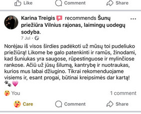 Paslaugos augintiniams - Rūpestinga augintinių priežiūra ir nakvynė (&Scaron;unų vie&scaron;butis) - 1