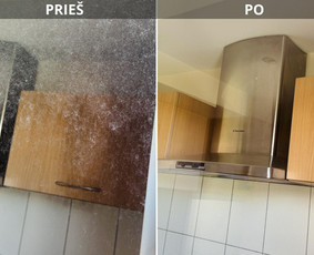 Čiužinys prieš ir po valymo