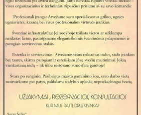 Renginių, švenčių maitinimas, maisto edukacijos / LINAS JABLONSKAS / Darbų pavyzdys ID 4529407