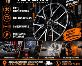 Kitos įvairios paslaugos - Ratlankių smėliavimas ir miltelinis dažymas - 1