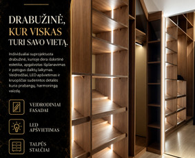 Vaiki&scaron;kos lovos - Virtuvės, spintos ir nestandartiniai baldai pagal užsakymą - 1