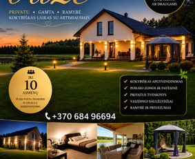 Sodybos nuoma prie Vilniaus su Spa kubilu – „Svajonių Uostas / Olga Apanaviciene / Darbų pavyzdys ID 4541426