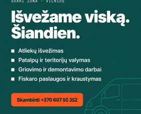&Scaron;iuk&scaron;lių i&scaron;vežimas: statybinių ir kt. - &Scaron;iuk&scaron;lių i&scaron;vežimas Vilniuje Griovimas, fiskaro paslaugos - 3