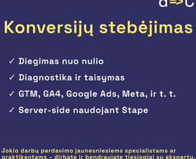 Reklamos paslaugos - Google Ads, konversijų stebėjimas, slapukų skydeliai - 2