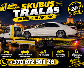 Techninė pagalba kelyje - Skubus tralas Vilniuje ir aplink &bdquo;24/7&ldquo; užvedimas. - 1