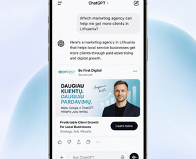 ChatGPT reklamos - Meta (Facebook), Google reklama / Daugiau klientų, pardavimų - 2
