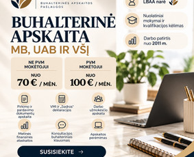 Buhalterinės apskaitos paslaugos - Buhalterinė apskaita Mb, Uab, V&scaron;į , Nuo 70 &euro;/mėn. - 2