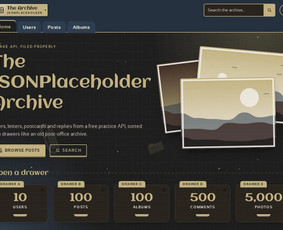 JSONPlaceholder Archive – duomenų naršyklė iš API: įrašai, albumai, nuotraukos.