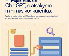 DI SEO – matomumas DI paieškoje (AEO/GEO). Pirkėjas klausia ChatGPT, o atsakyme minimas konkurentas. Tvarkome svetainę taip, kad DI paieška ją rastų, suprastų ir galėtų cituoti: struktūri...