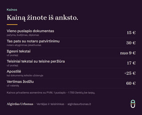 Vertimai su notaro patvirtinimu. Vertėjas ir teisininkas / Algirdas Urbonas / Darbų pavyzdys ID 4560216