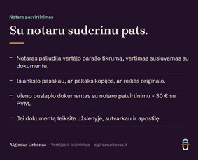 Vertimai su notaro patvirtinimu. Vertėjas ir teisininkas / Algirdas Urbonas / Darbų pavyzdys ID 4560420