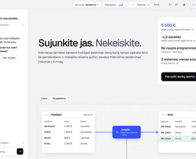 Integracija: sistemos sujungiamos per API, duomenys keliauja automatiškai be perrašinėjimo.
