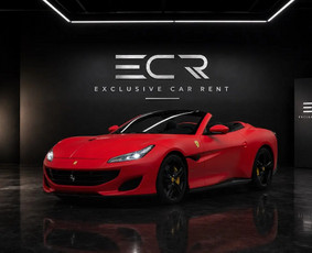 The Ferrari Portofino is a 2023 front-engined V8 convertible in red: 441 kW (about 600 hp), rear-wheel drive and seats for four. Drop the retractable hardtop and you have our headline car for wedding...