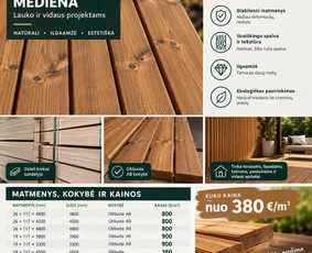 Medienos gaminiai - Mediena vidaus darbam ir isorei - 1