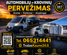 Techninė pagalba kelyje - Automobilių pervežimas traliuko paslaugos Kaune ir Lietuvoje - 1
