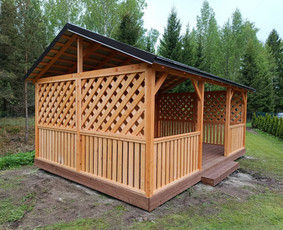 Medinės pavėsinės, stoginės ir priestatai su montavimu / Latvijaskoks.lv / Darbų pavyzdys ID 4578956