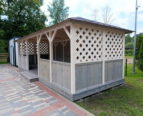 Medinės pavėsinės, stoginės ir priestatai su montavimu / Latvijaskoks.lv / Darbų pavyzdys ID 4578958