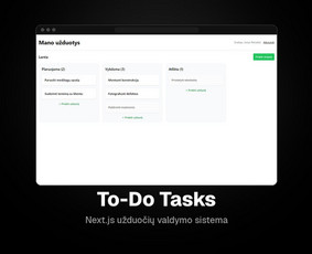 To-Do Tasks – Next.js užduočių valdymo sistema