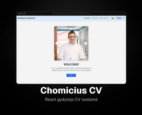 Chomicius CV – React gydytojo CV svetainė
