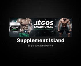Supplement Island – el. parduotuvės baneris