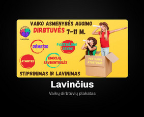 Lavinčius – vaikų dirbtuvių plakatas