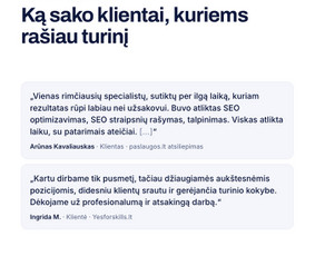Seo, Ai Seo jūsų projektui. Nemokamas Seo/ai auditas / Mantas Tamošaitis / Darbų pavyzdys ID 4586408