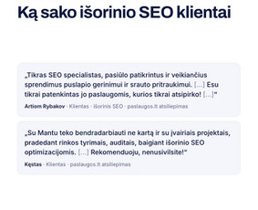 Seo, Ai Seo jūsų projektui. Nemokamas Seo/ai auditas / Mantas Tamošaitis / Darbų pavyzdys ID 4586430