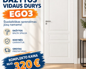 Langai, durys: gamyba, montavimas - Lauko, buto ir vidaus durys i&scaron; sandėlių Vilniuje - 4