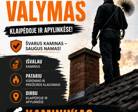 Kaminų valymas - Kaminų, pečių, židinių, valymas.kūrenimo problemų sprendimas - 1