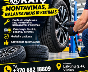 Autoservisai, automobilių remontas - Ratų montavimas, balansavimas: Lakūnų g. 47, Žirmūnai - 1