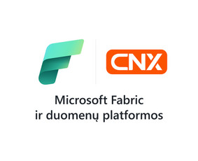 Microsoft Fabric ir duomenų platformos. Cernexa paslaugos iliustracija.